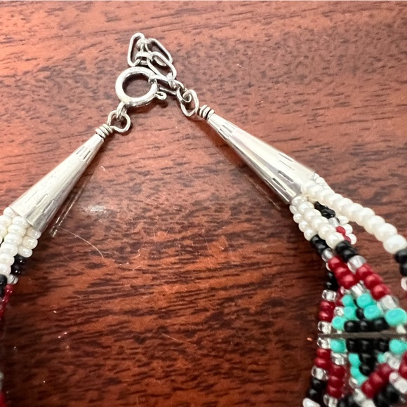 Sterling Silver Navajo Beaded 6” Bracelet Southwest Native American Western .925 - Picture 16 of 16